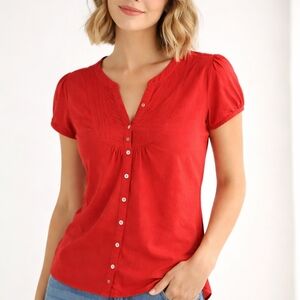 Gap Coral Button Front Top Size M – Cotton Blend
